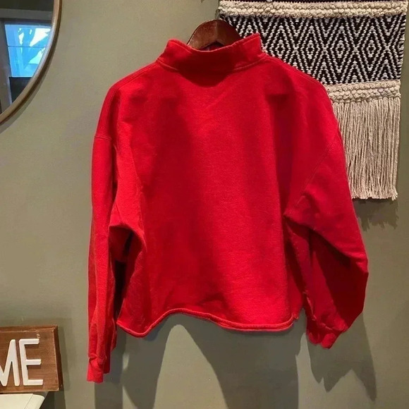 PUERTO VALLARTA RED QUARTER ZIP PULLOVER SWEATER L - Picture 5 of 5